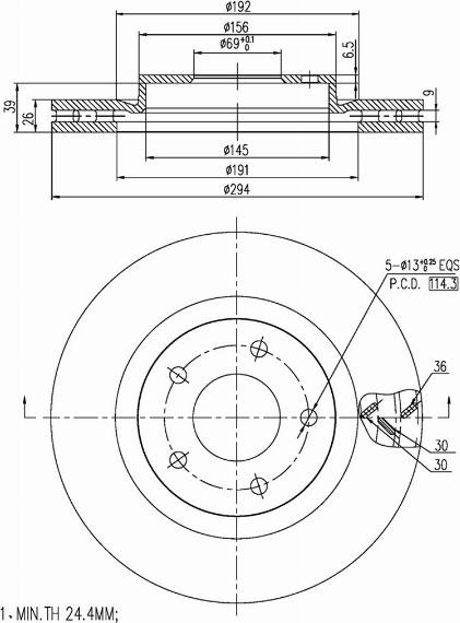 A.Z. Meisterteile AZMT-44-024-1319 - Brake Disc car-mod.net