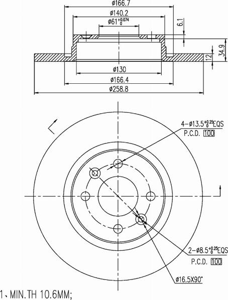 A.Z. Meisterteile AZMT-44-024-1250 - Brake Disc car-mod.net