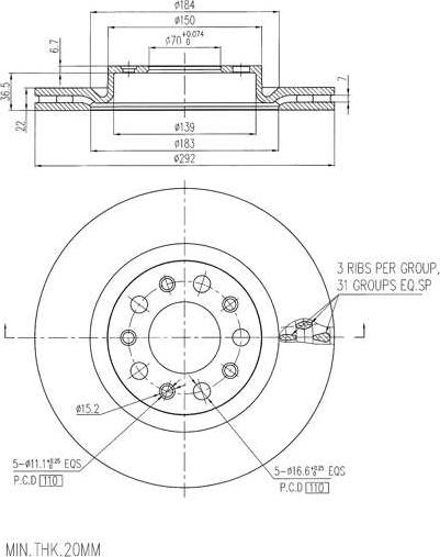 A.Z. Meisterteile AZMT-44-024-2535 - Brake Disc car-mod.net