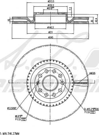 A.Z. Meisterteile AZMT-44-024-2025 - Brake Disc car-mod.net