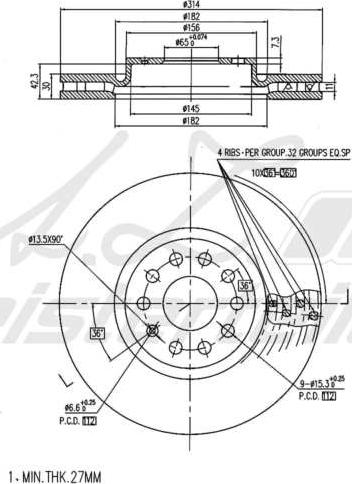 A.Z. Meisterteile AZMT-44-024-2310 - Brake Disc car-mod.net