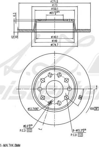 A.Z. Meisterteile AZMT-44-024-2337 - Brake Disc car-mod.net