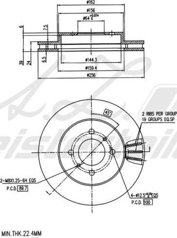 A.Z. Meisterteile AZMT-44-024-2251 - Brake Disc car-mod.net