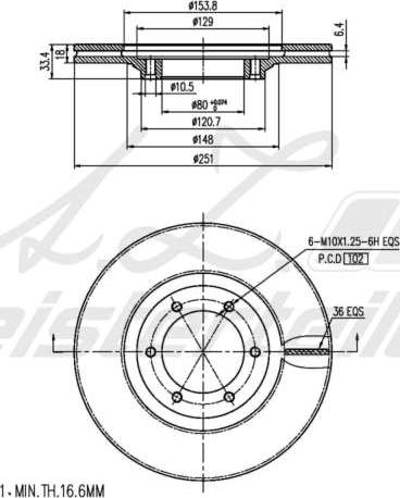 A.Z. Meisterteile AZMT-44-024-2208 - Brake Disc car-mod.net