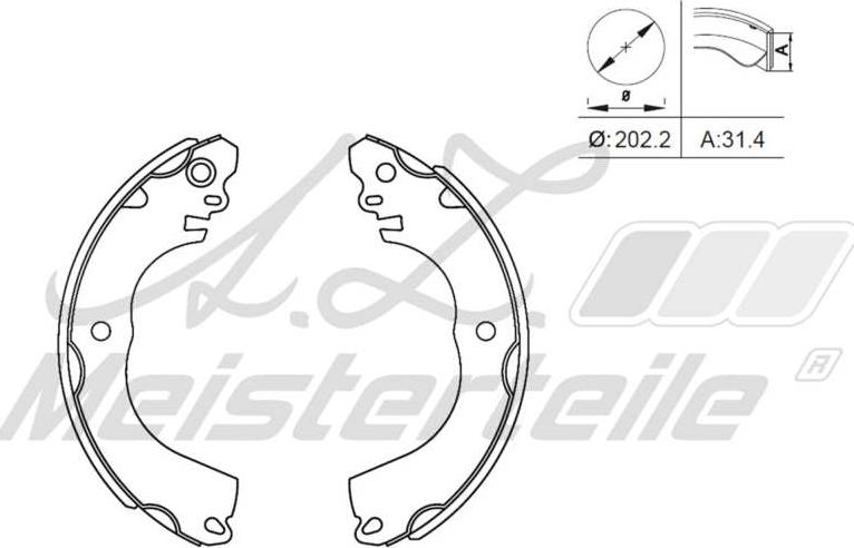 A.Z. Meisterteile AZMT-44-026-1446 - Drum Brake Shoe Set car-mod.net