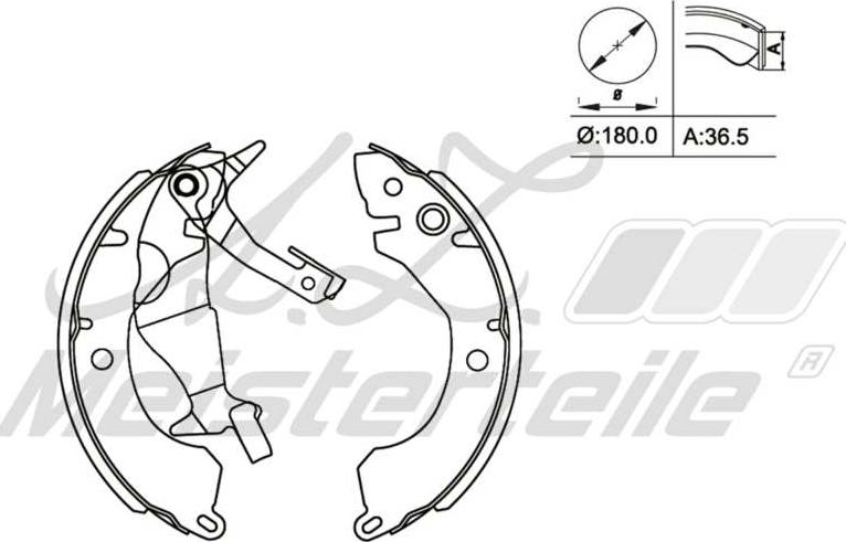 A.Z. Meisterteile AZMT-44-026-1441 - Drum Brake Shoe Set car-mod.net
