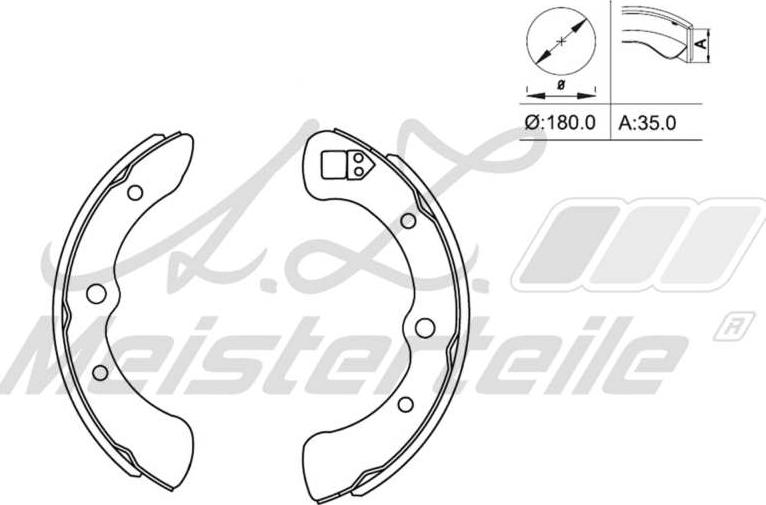 A.Z. Meisterteile AZMT-44-026-1451 - Drum Brake Shoe Set car-mod.net