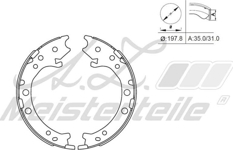 A.Z. Meisterteile AZMT-44-026-1418 - Drum Brake Shoe Set car-mod.net