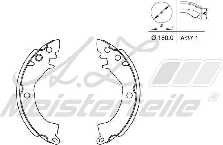 A.Z. Meisterteile AZMT-44-026-1430 - Drum Brake Shoe Set car-mod.net