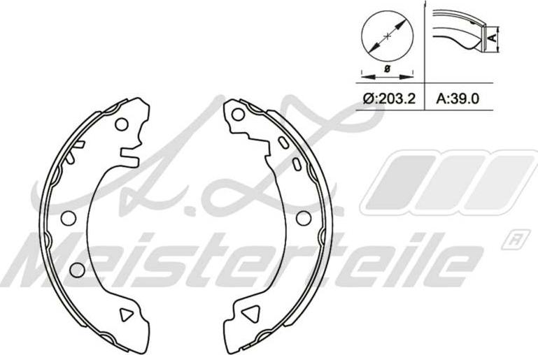A.Z. Meisterteile AZMT-44-026-1437 - Drum Brake Shoe Set car-mod.net