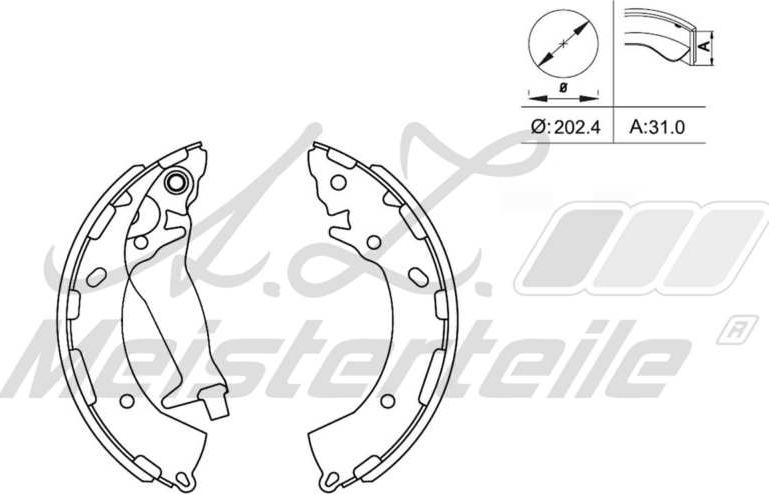 A.Z. Meisterteile AZMT-44-026-1424 - Drum Brake Shoe Set car-mod.net
