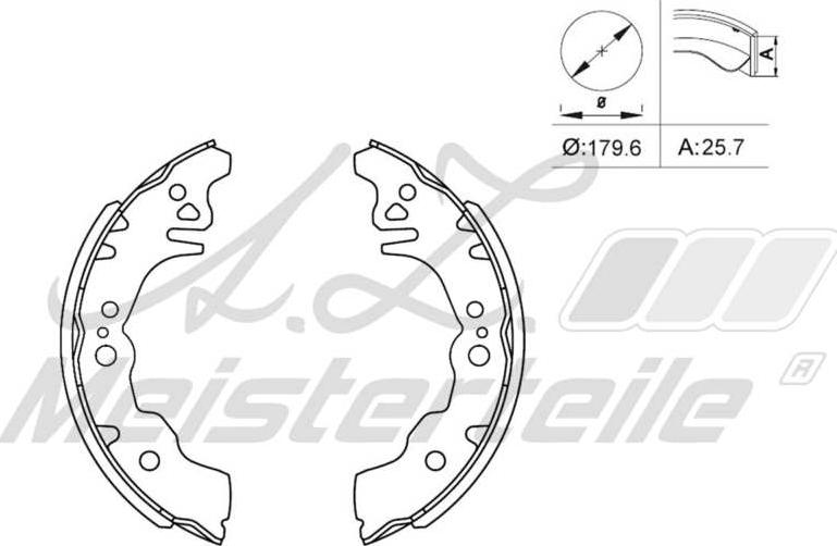 A.Z. Meisterteile AZMT-44-026-1425 - Drum Brake Shoe Set car-mod.net