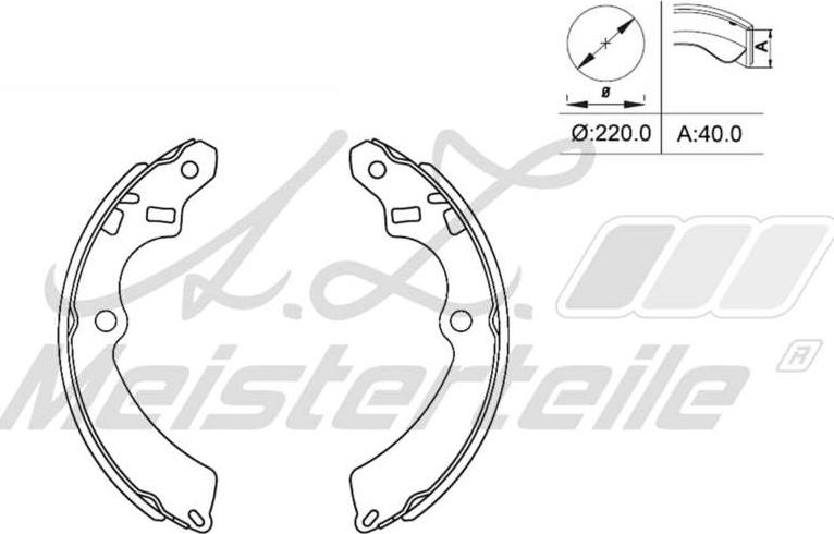 A.Z. Meisterteile AZMT-44-026-1476 - Drum Brake Shoe Set car-mod.net