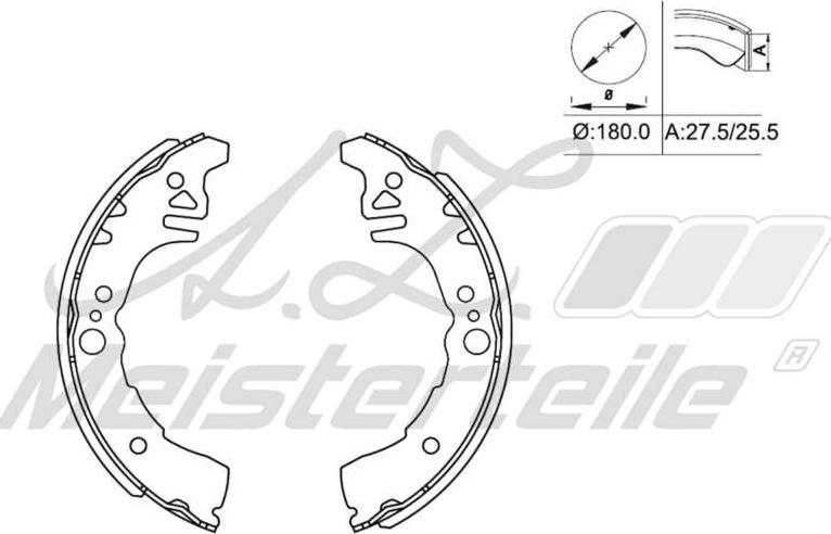 A.Z. Meisterteile AZMT-44-026-1471 - Drum Brake Shoe Set car-mod.net