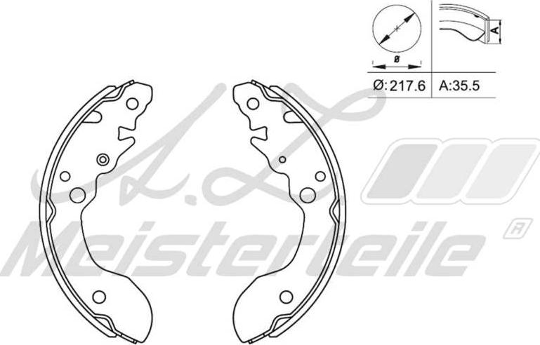 A.Z. Meisterteile AZMT-44-026-1155 - Drum Brake Shoe Set car-mod.net