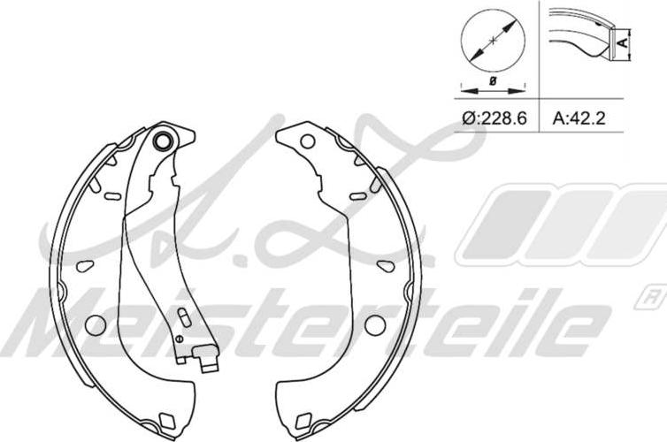 A.Z. Meisterteile AZMT-44-026-1165 - Drum Brake Shoe Set car-mod.net