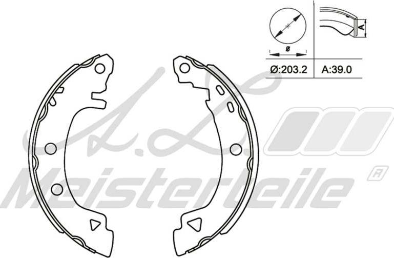 A.Z. Meisterteile AZMT-44-026-1110 - Drum Brake Shoe Set car-mod.net