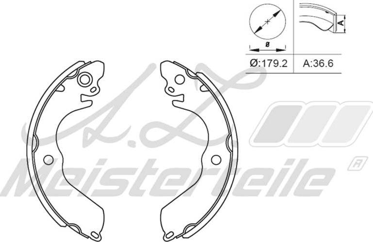 A.Z. Meisterteile AZMT-44-026-1176 - Drum Brake Shoe Set car-mod.net