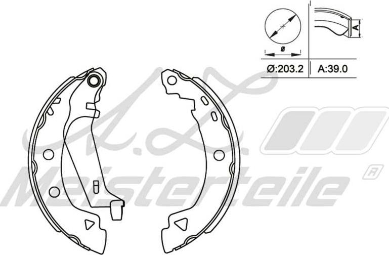 A.Z. Meisterteile AZMT-44-026-1346 - Drum Brake Shoe Set car-mod.net
