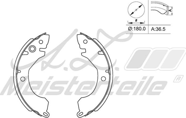 A.Z. Meisterteile AZMT-44-026-1351 - Drum Brake Shoe Set car-mod.net