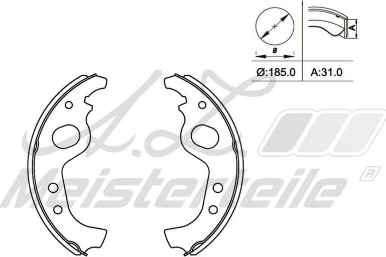 A.Z. Meisterteile AZMT-44-026-1360 - Drum Brake Shoe Set car-mod.net