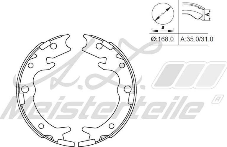 A.Z. Meisterteile AZMT-44-026-1305 - Drum Brake Shoe Set car-mod.net