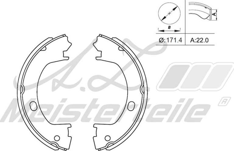 A.Z. Meisterteile AZMT-44-026-1319 - Drum Brake Shoe Set car-mod.net