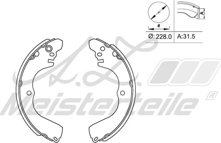 A.Z. Meisterteile AZMT-44-026-1389 - Drum Brake Shoe Set car-mod.net
