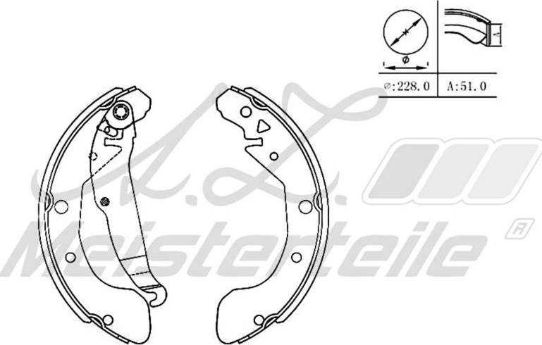 A.Z. Meisterteile AZMT-44-026-1385 - Drum Brake Shoe Set car-mod.net