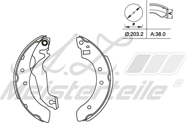 A.Z. Meisterteile AZMT-44-026-1333 - Drum Brake Shoe Set car-mod.net