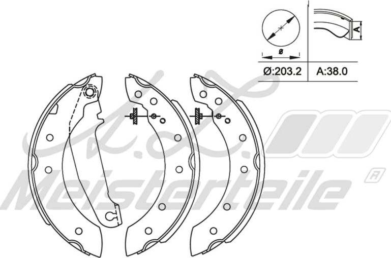 A.Z. Meisterteile AZMT-44-026-1328 - Drum Brake Shoe Set car-mod.net