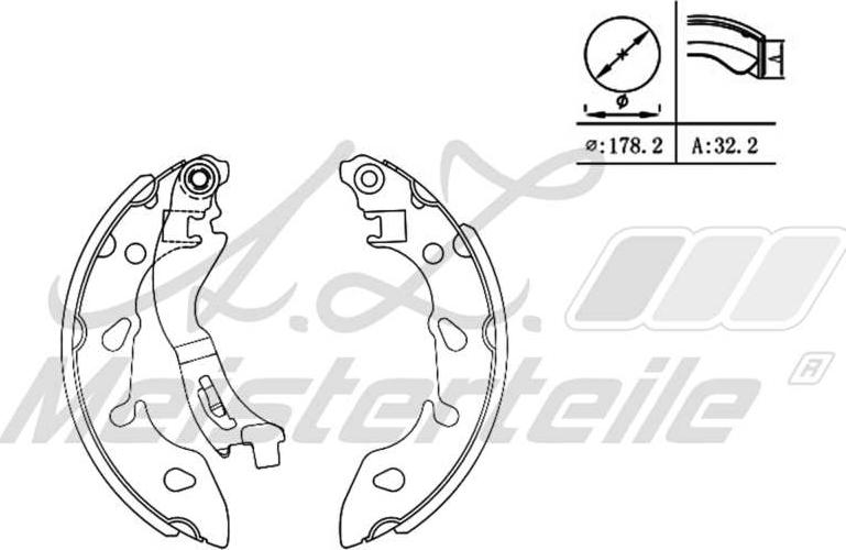 A.Z. Meisterteile AZMT-44-026-1372 - Drum Brake Shoe Set car-mod.net