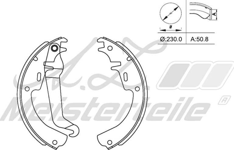 A.Z. Meisterteile AZMT-44-026-1298 - Drum Brake Shoe Set car-mod.net