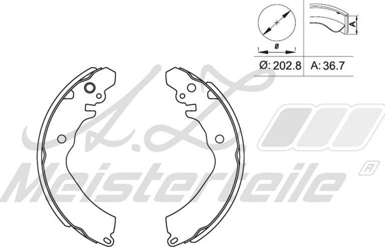 A.Z. Meisterteile AZMT-44-026-1240 - Drum Brake Shoe Set car-mod.net