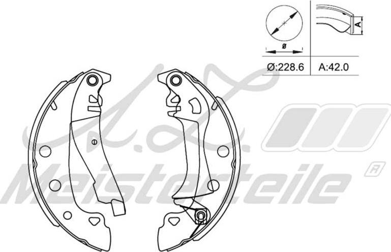 A.Z. Meisterteile AZMT-44-026-1261 - Drum Brake Shoe Set car-mod.net