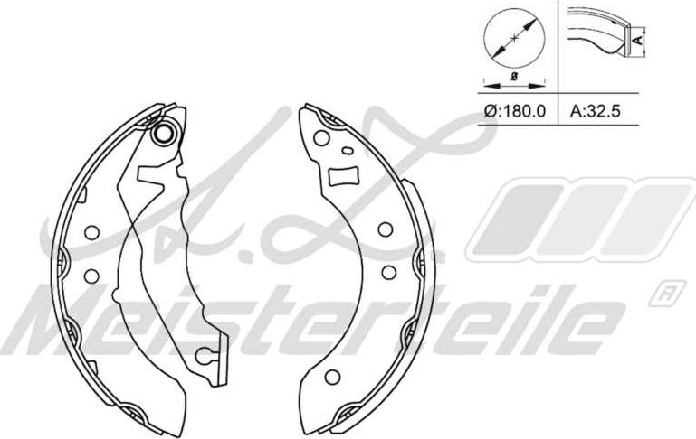 A.Z. Meisterteile AZMT-44-026-1268 - Drum Brake Shoe Set car-mod.net