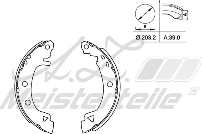 A.Z. Meisterteile AZMT-44-026-1218 - Drum Brake Shoe Set car-mod.net