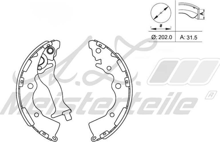 A.Z. Meisterteile AZMT-44-026-1235 - Drum Brake Shoe Set car-mod.net