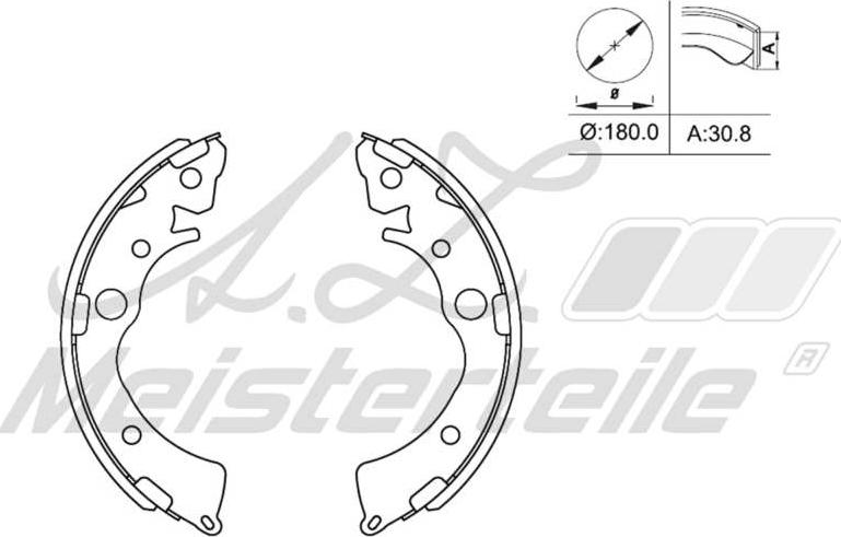 A.Z. Meisterteile AZMT-44-026-1226 - Drum Brake Shoe Set car-mod.net