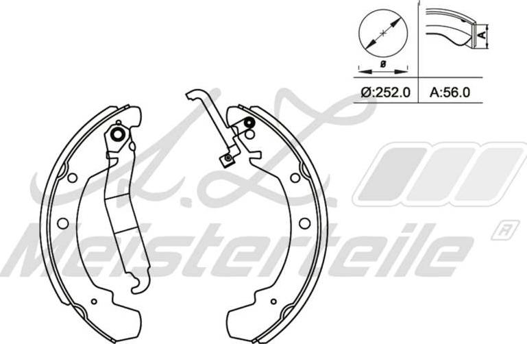A.Z. Meisterteile AZMT-44-026-1227 - Drum Brake Shoe Set car-mod.net