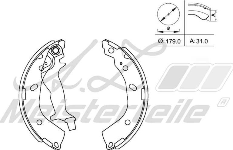 A.Z. Meisterteile AZMT-44-026-1273 - Drum Brake Shoe Set car-mod.net