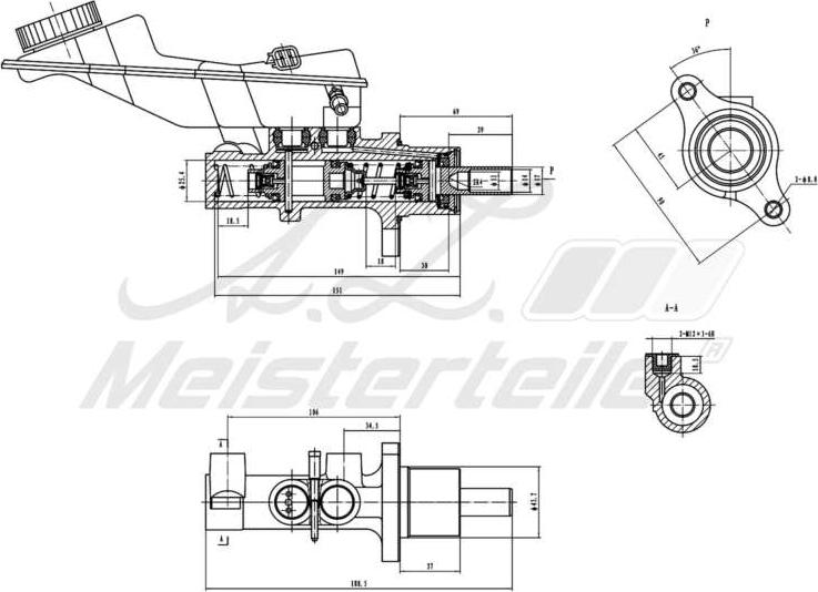 A.Z. Meisterteile AZMT-44-110-1080 - Brake Master Cylinder car-mod.net