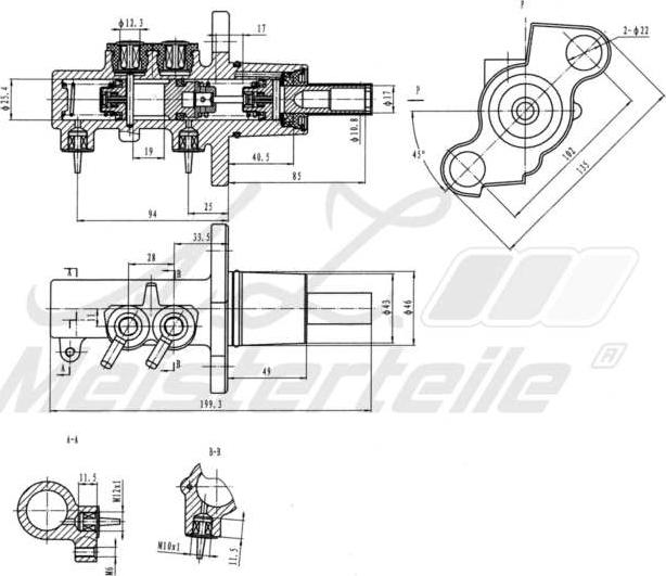 A.Z. Meisterteile AZMT-44-110-1039 - Brake Master Cylinder car-mod.net
