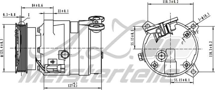 A.Z. Meisterteile AZMT-45-041-1055 - Compressor, air conditioning car-mod.net