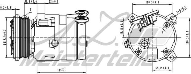 A.Z. Meisterteile AZMT-45-041-1134 - Compressor, air conditioning car-mod.net