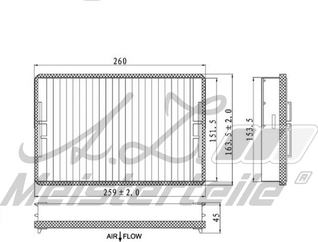 A.Z. Meisterteile AZMT-41-010-1491 - Filter, interior air car-mod.net