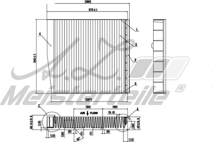 A.Z. Meisterteile AZMT-41-010-1758 - Filter, interior air car-mod.net