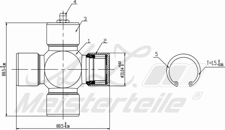 A.Z. Meisterteile AZMT-42-041-1053 - Flexible disc, propshaft joint car-mod.net