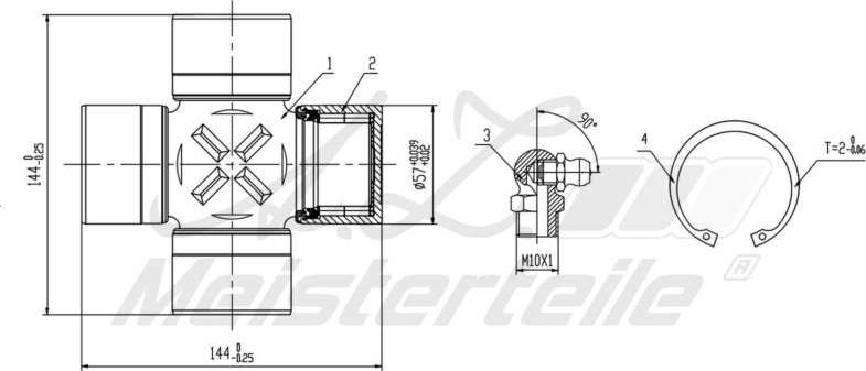 A.Z. Meisterteile AZMT-42-041-1064 - Flexible disc, propshaft joint car-mod.net