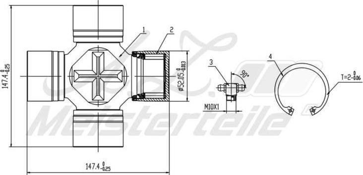 A.Z. Meisterteile AZMT-42-041-1001 - Flexible disc, propshaft joint car-mod.net